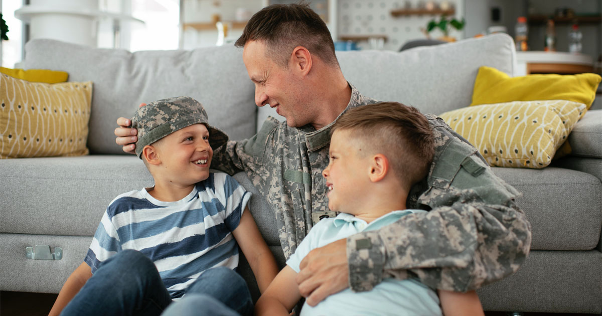 military dad with two sons